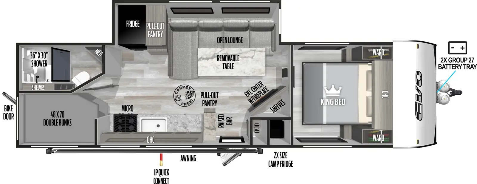 Evo East 26BH Floorplan